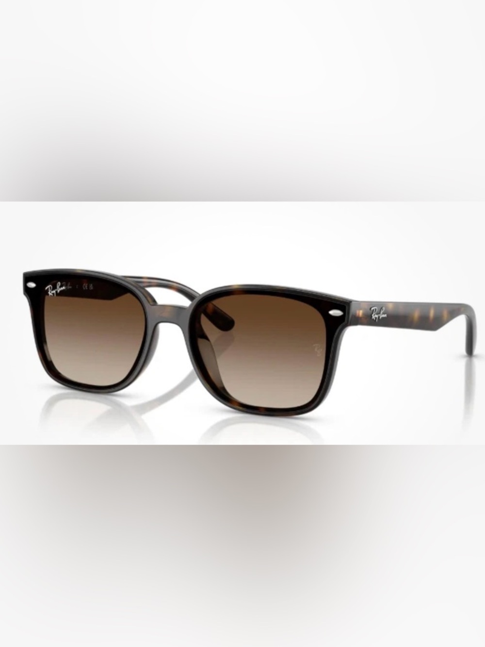 Ray-Ban RB4461D 710/13 Women’s Square  Black Frame Brown Lens 64-17-145